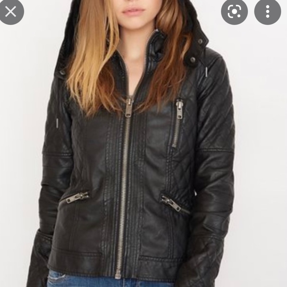 Black faux leather jacket